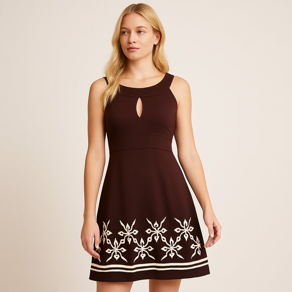 Laundry by Shelli Shelli Segal Sleeveless Fit & Flare Dress Embroidered Beaded 4 - Picture 1 of 14